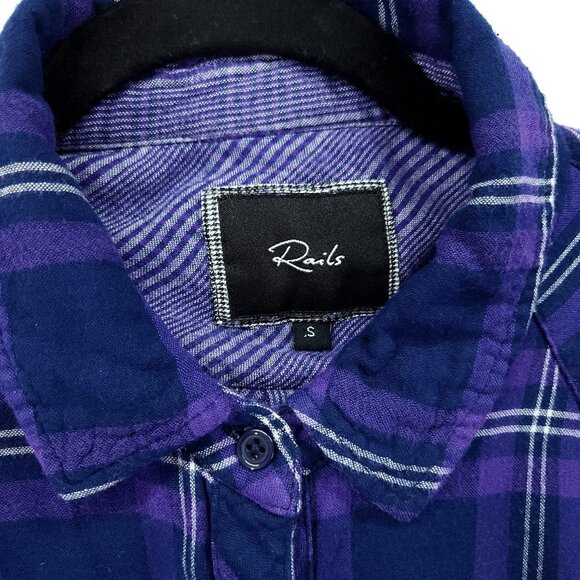 RAILS Plaid Button Up Shirt Size Small Purple Lightweight Flannel Pockets - Picture 5 of 14
